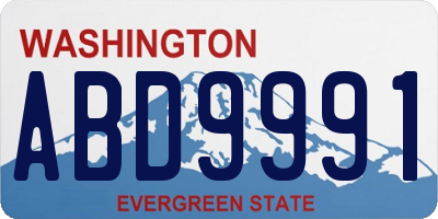 WA license plate ABD9991