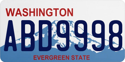 WA license plate ABD9998