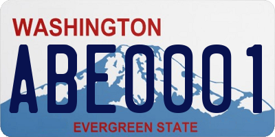 WA license plate ABE0001