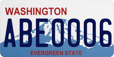 WA license plate ABE0006