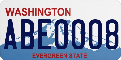 WA license plate ABE0008