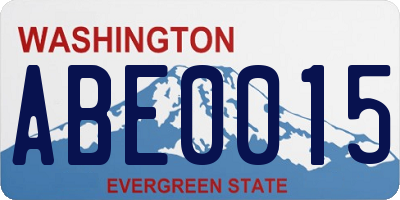 WA license plate ABE0015