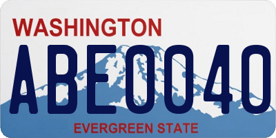 WA license plate ABE0040