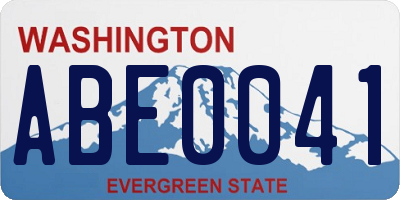 WA license plate ABE0041