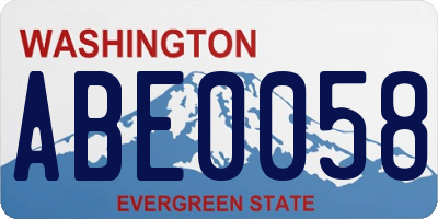 WA license plate ABE0058