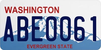 WA license plate ABE0061