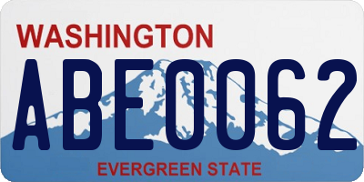 WA license plate ABE0062