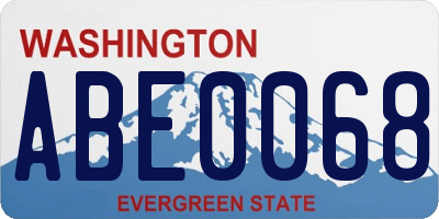 WA license plate ABE0068