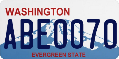 WA license plate ABE0070