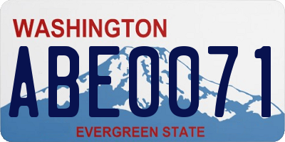WA license plate ABE0071