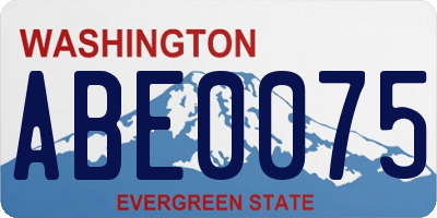 WA license plate ABE0075