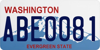 WA license plate ABE0081