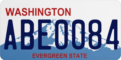 WA license plate ABE0084