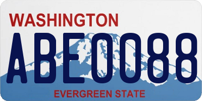 WA license plate ABE0088