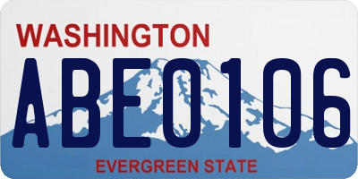 WA license plate ABE0106