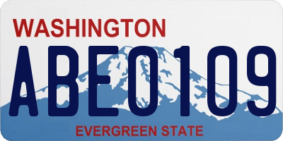WA license plate ABE0109