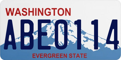WA license plate ABE0114
