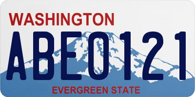 WA license plate ABE0121