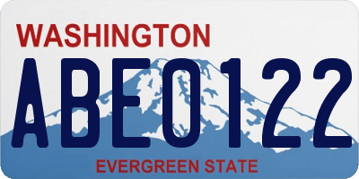 WA license plate ABE0122