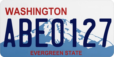 WA license plate ABE0127
