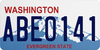WA license plate ABE0141