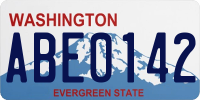WA license plate ABE0142