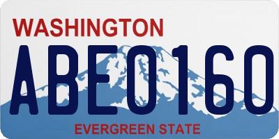 WA license plate ABE0160