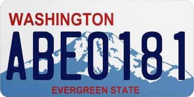 WA license plate ABE0181