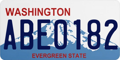 WA license plate ABE0182