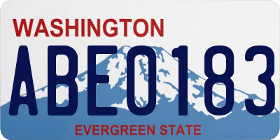 WA license plate ABE0183