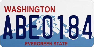 WA license plate ABE0184
