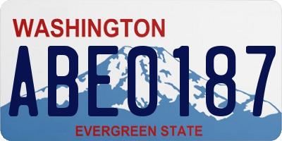 WA license plate ABE0187