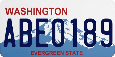 WA license plate ABE0189
