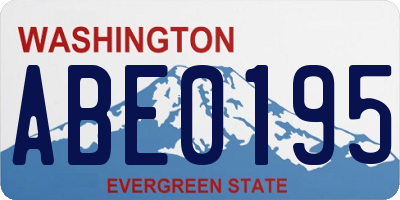 WA license plate ABE0195