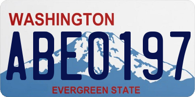 WA license plate ABE0197