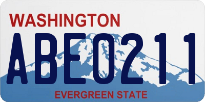 WA license plate ABE0211