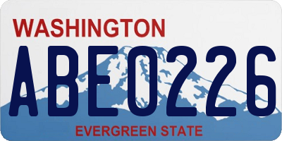 WA license plate ABE0226