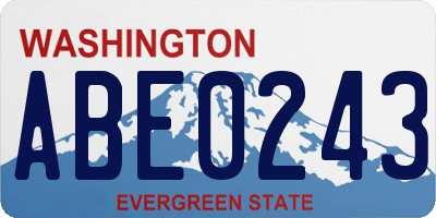 WA license plate ABE0243
