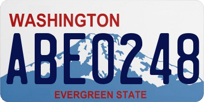 WA license plate ABE0248