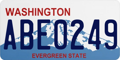 WA license plate ABE0249