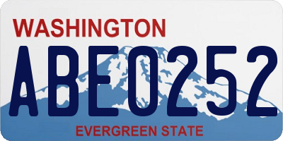 WA license plate ABE0252