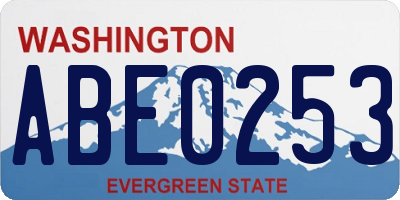 WA license plate ABE0253