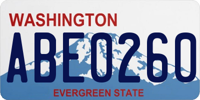 WA license plate ABE0260