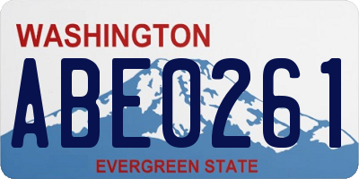 WA license plate ABE0261