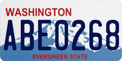 WA license plate ABE0268