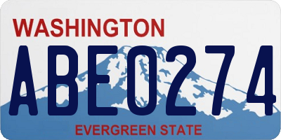 WA license plate ABE0274