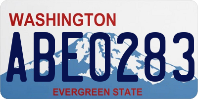 WA license plate ABE0283
