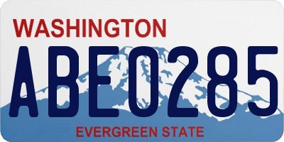 WA license plate ABE0285