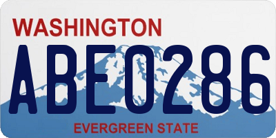 WA license plate ABE0286