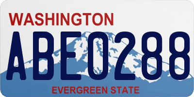 WA license plate ABE0288